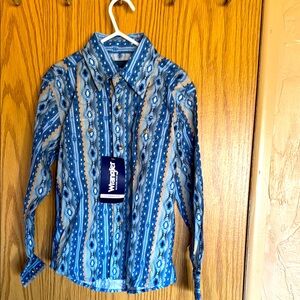 Boys button up western shirt size small new with tags